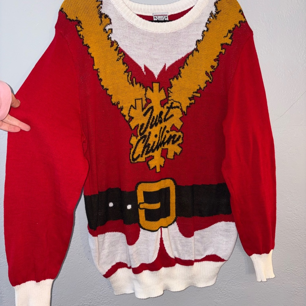 Just Chillin Santa Ugly Christmas Sweater Xl